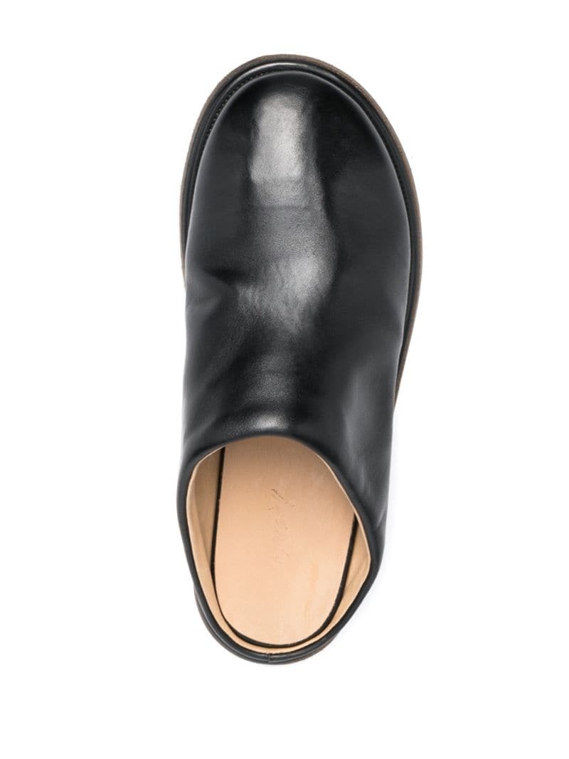round-toe leather mules - 4