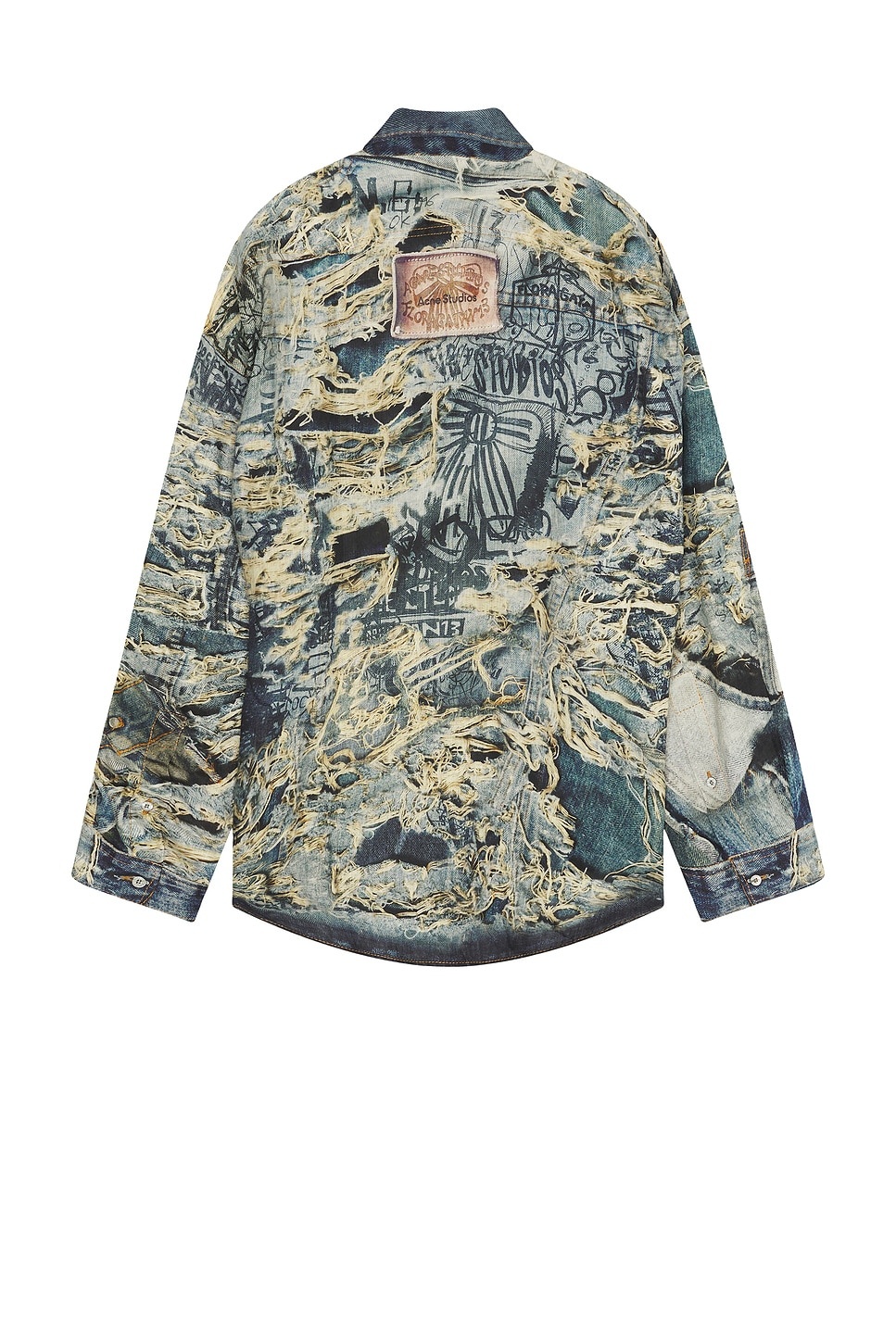 Torn Scribble Trompe Loeil Long Sleeve Shirt - 2