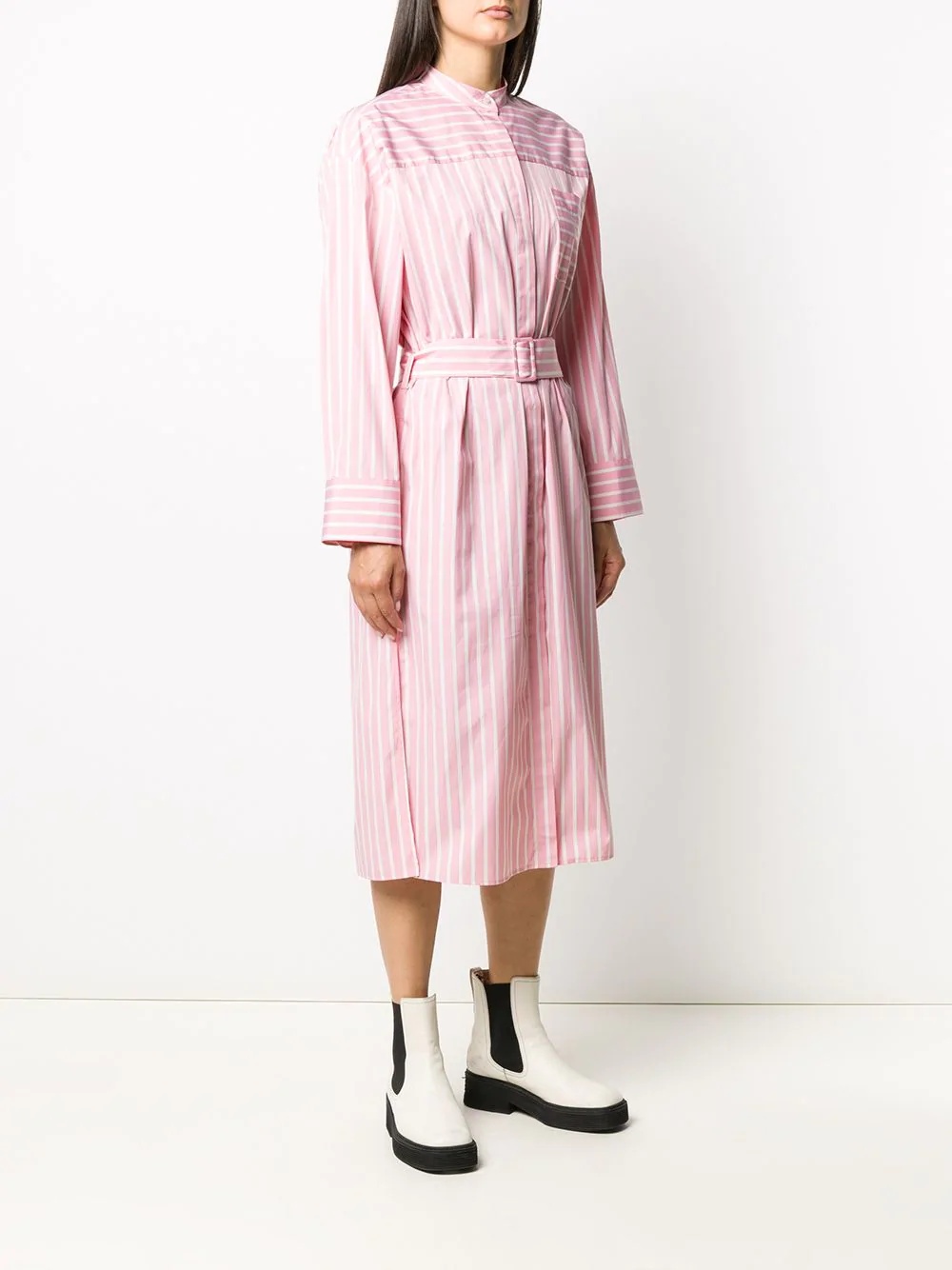 stripe-print cotton dress - 3