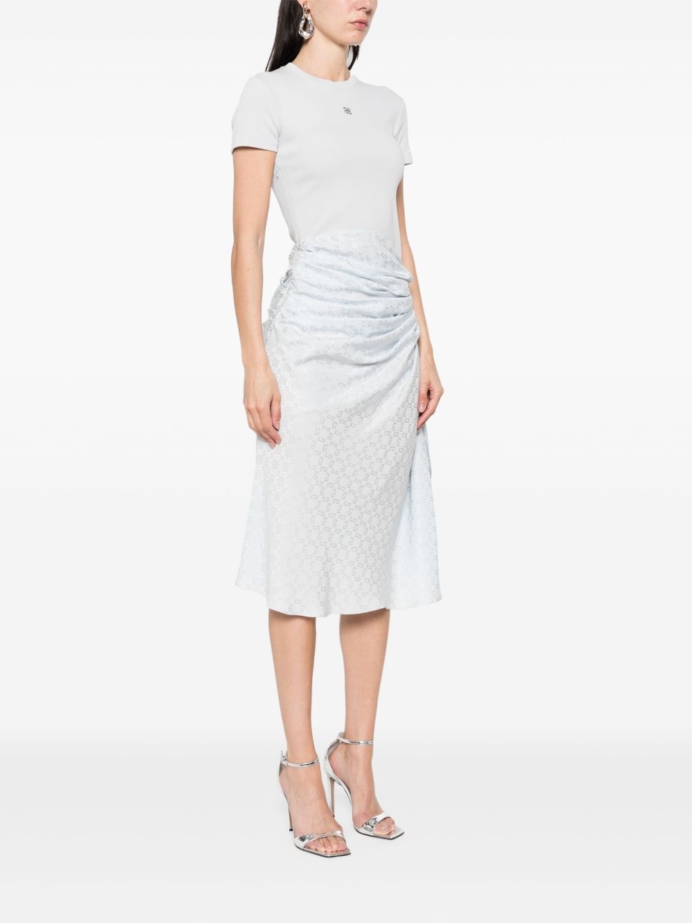 Bi-material draped midi dress - 3