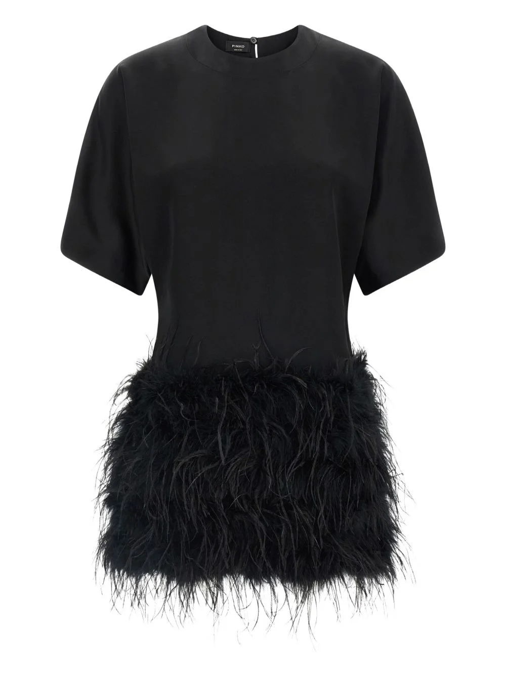 feather-trimmed dress - 1