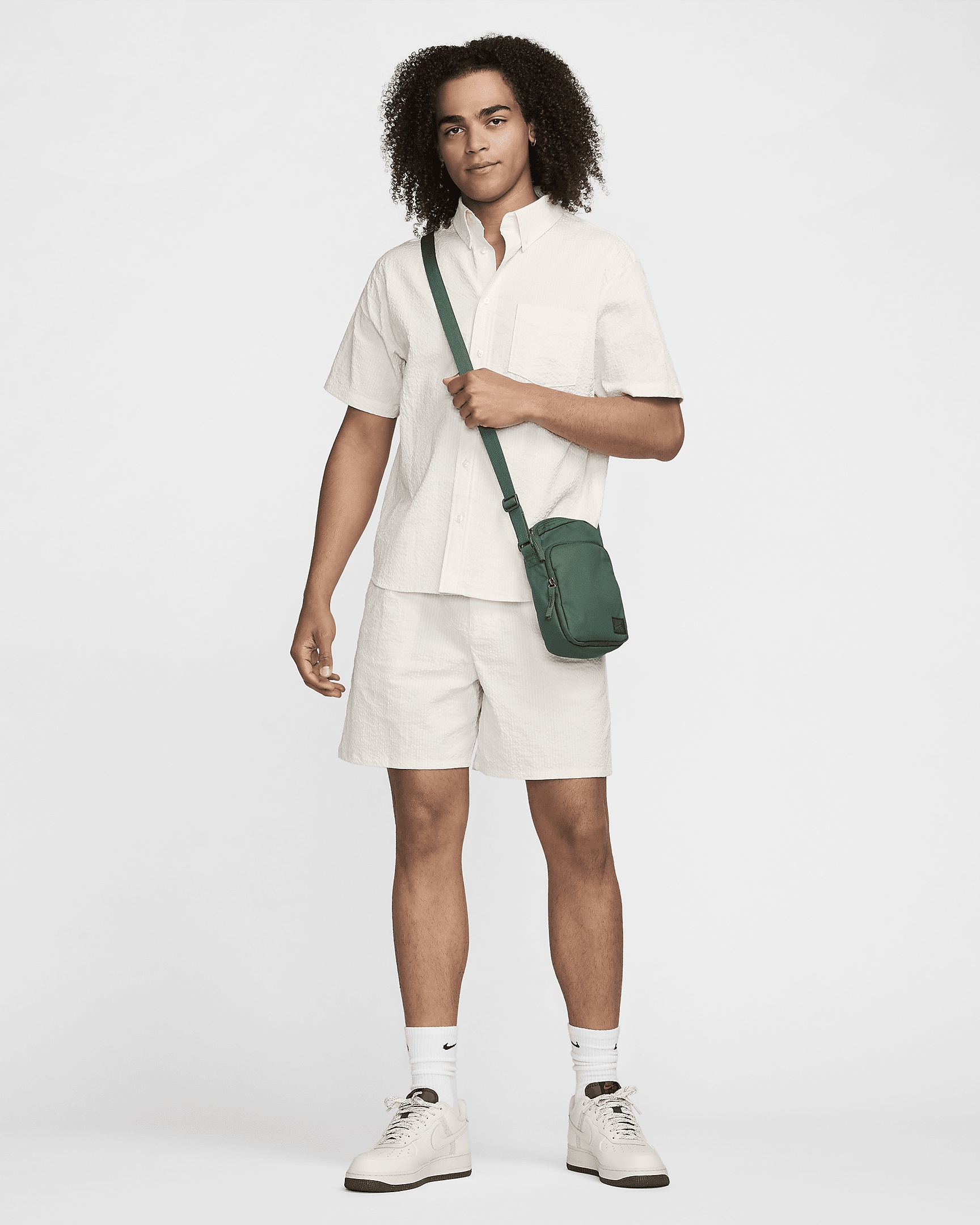 Nike Life Men's Short-Sleeve Seersucker Button-Down Shirt - 7