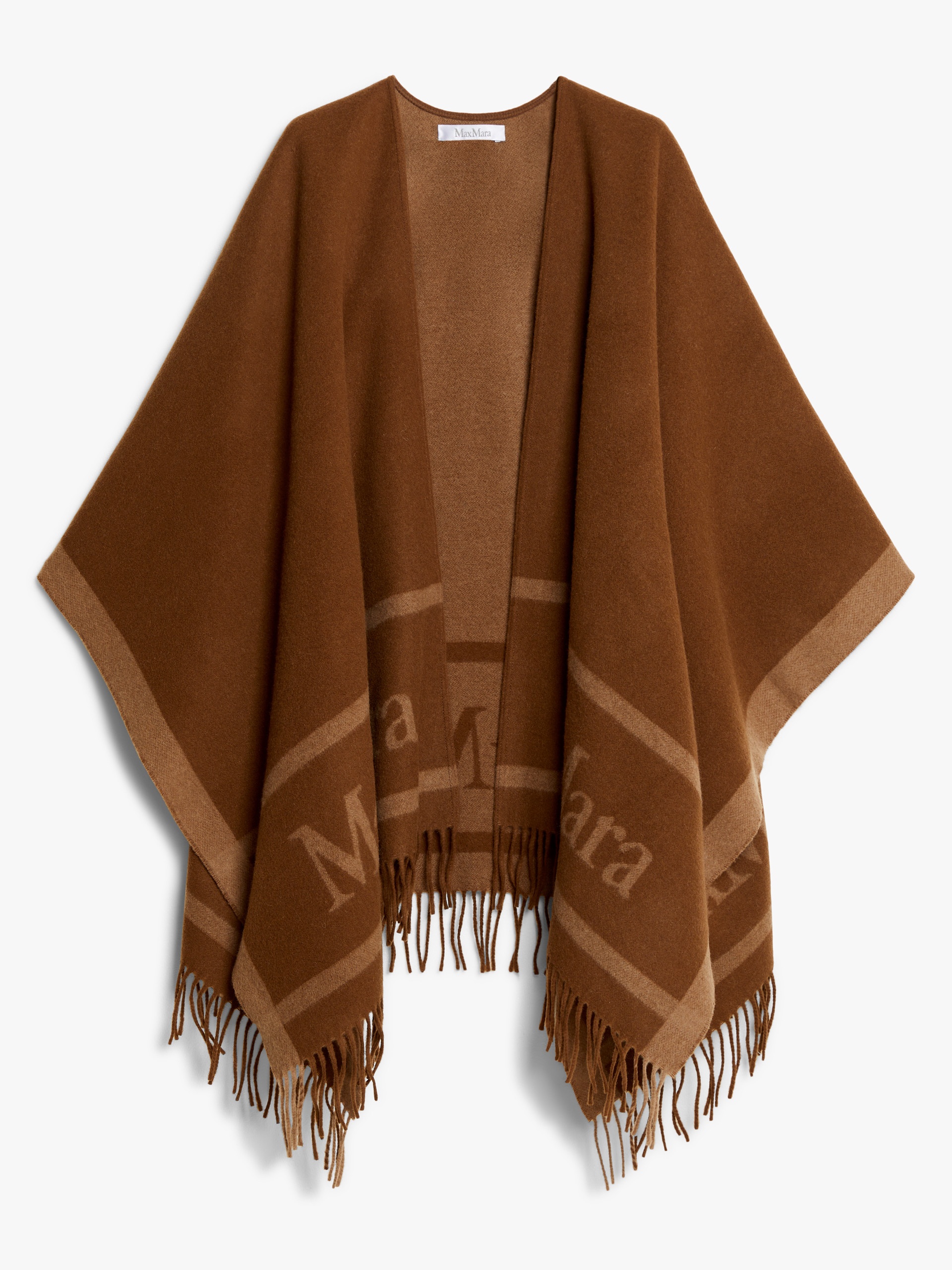HILDE Jacquard logo-decorated wool poncho - 1