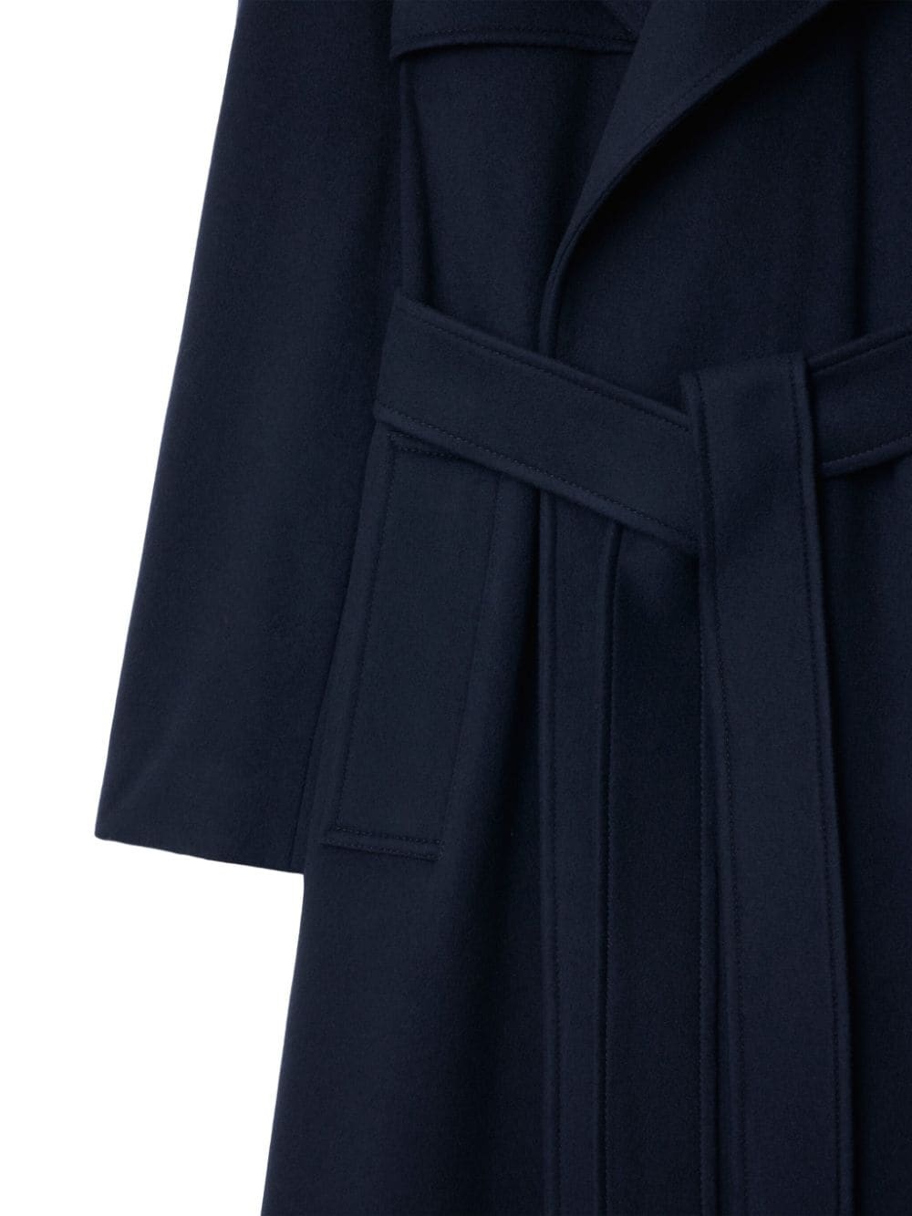 notched-lapel cashmere coat - 3