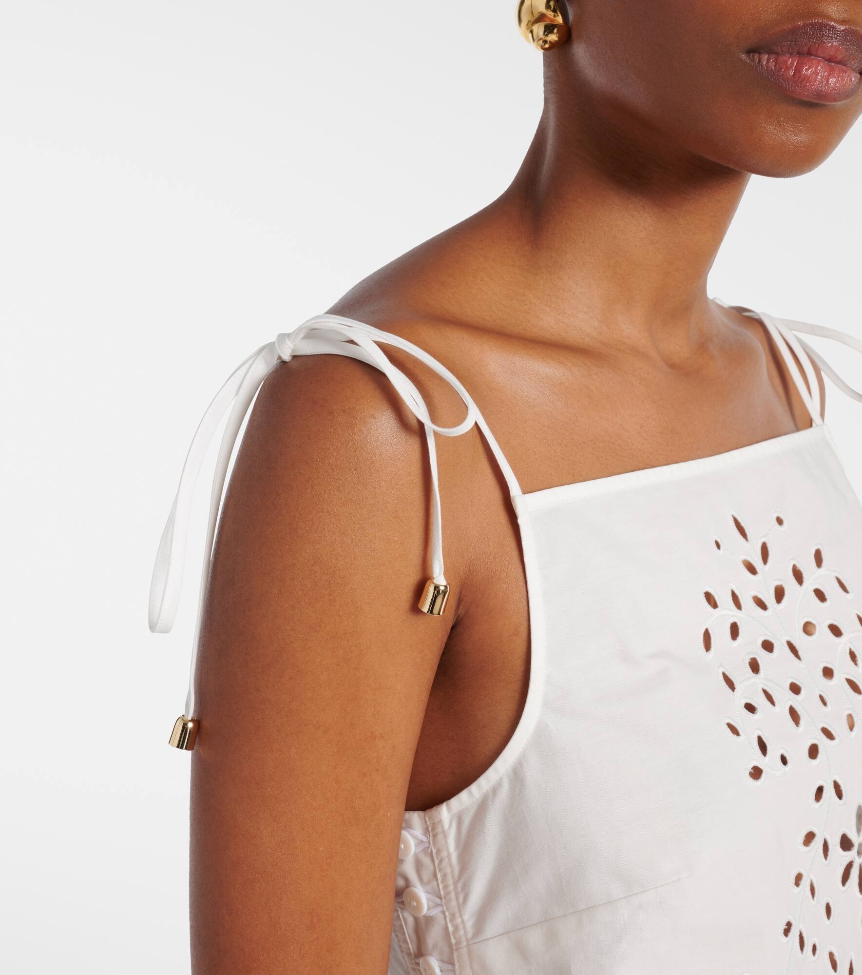Embroidered cotton top - 4