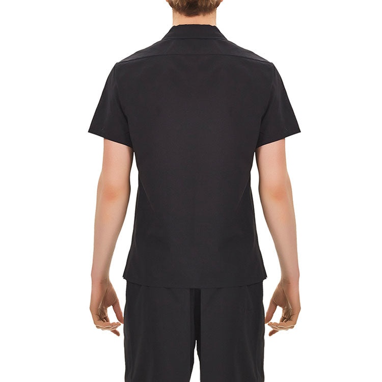 Men's Y-3 Solid Color Casual Short Sleeve Shirt Black FN5705 - 4