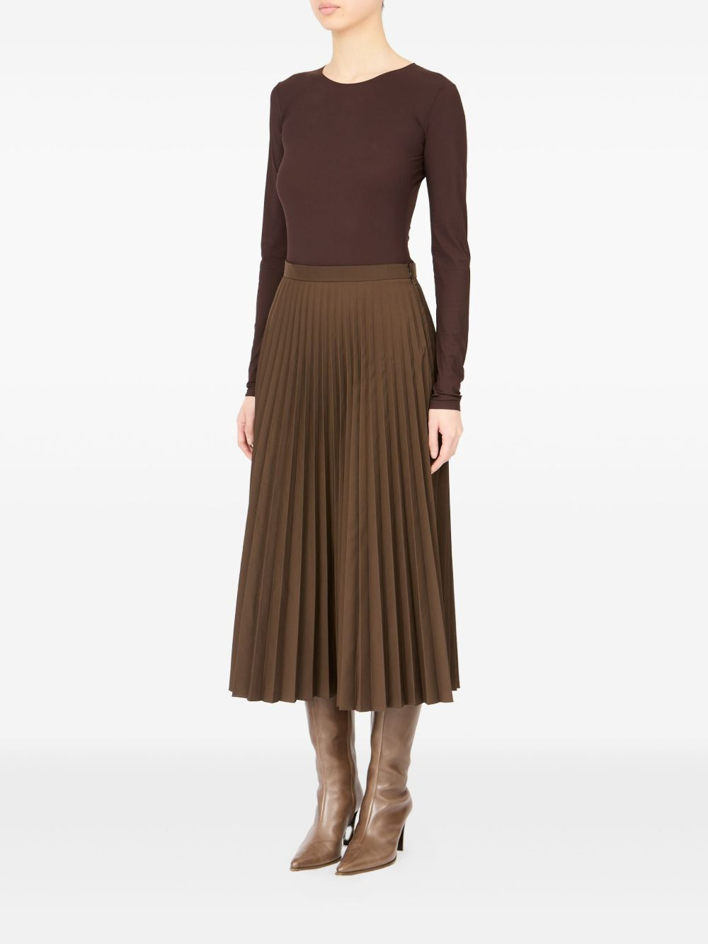 A-line midi pleated skirt - 3