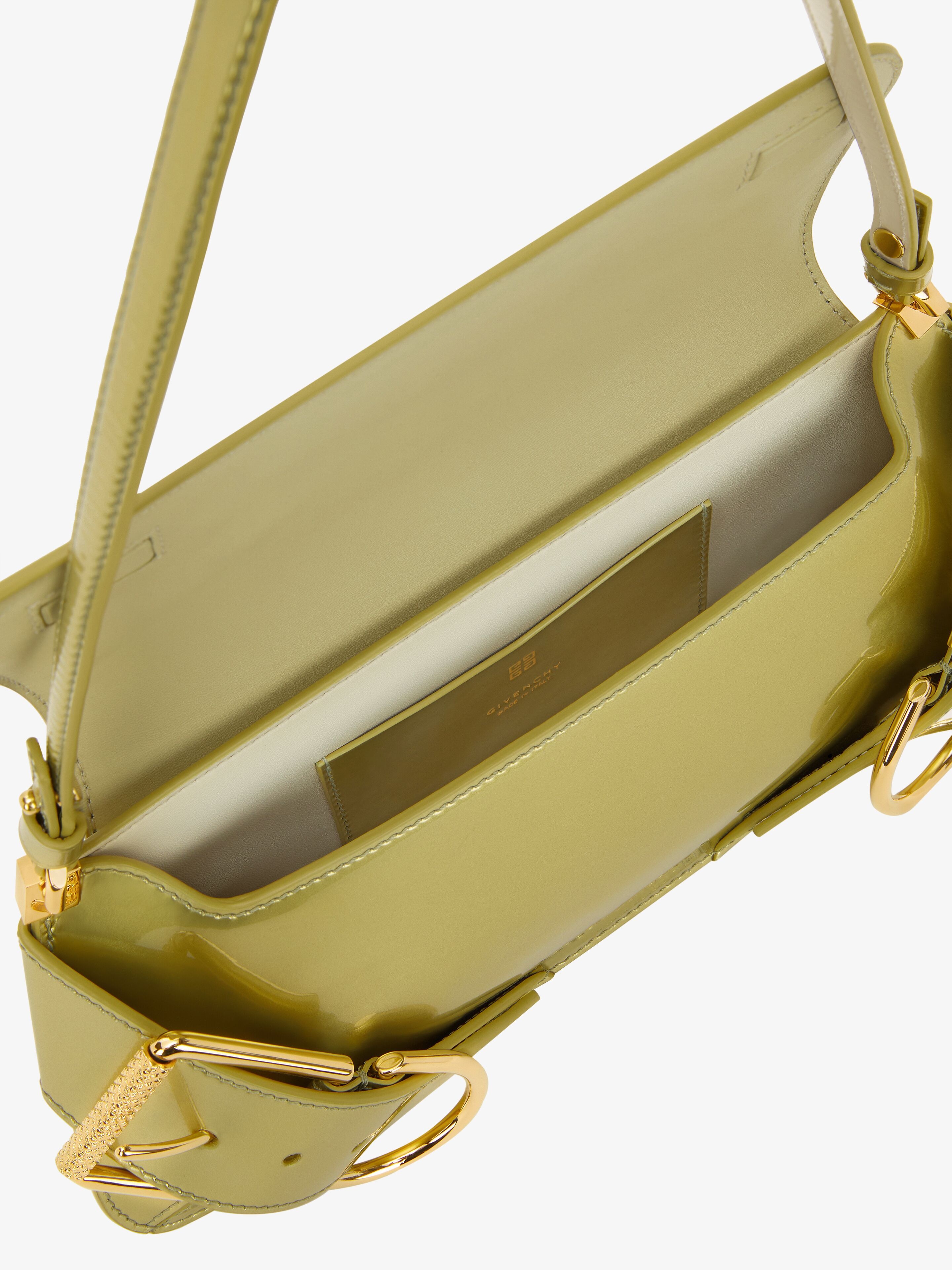 VOYOU SHOULDER FLAP BAG IN PATENT EFFECT LEATHER - 5