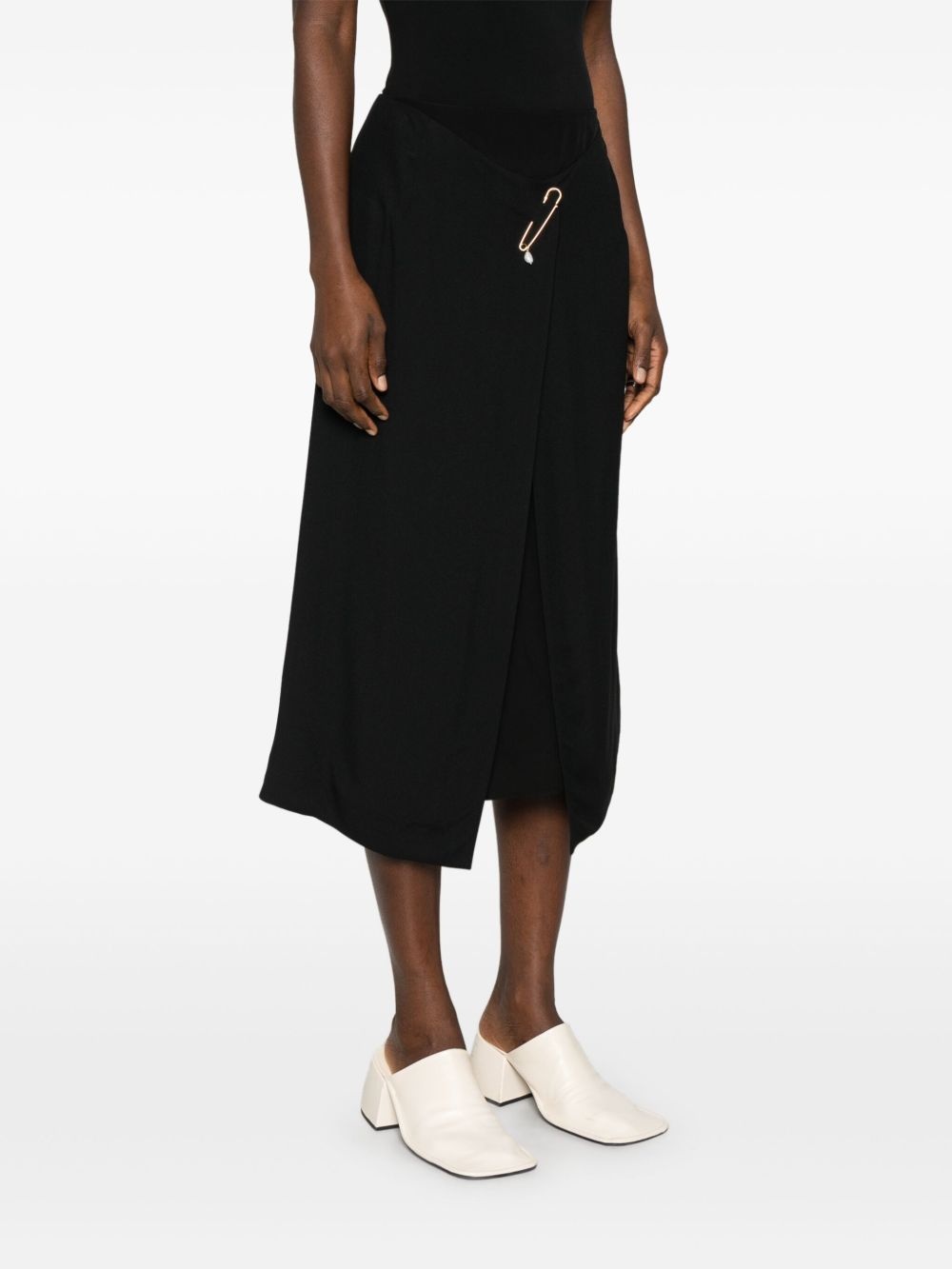 safety pin-detail midi skirt - 3
