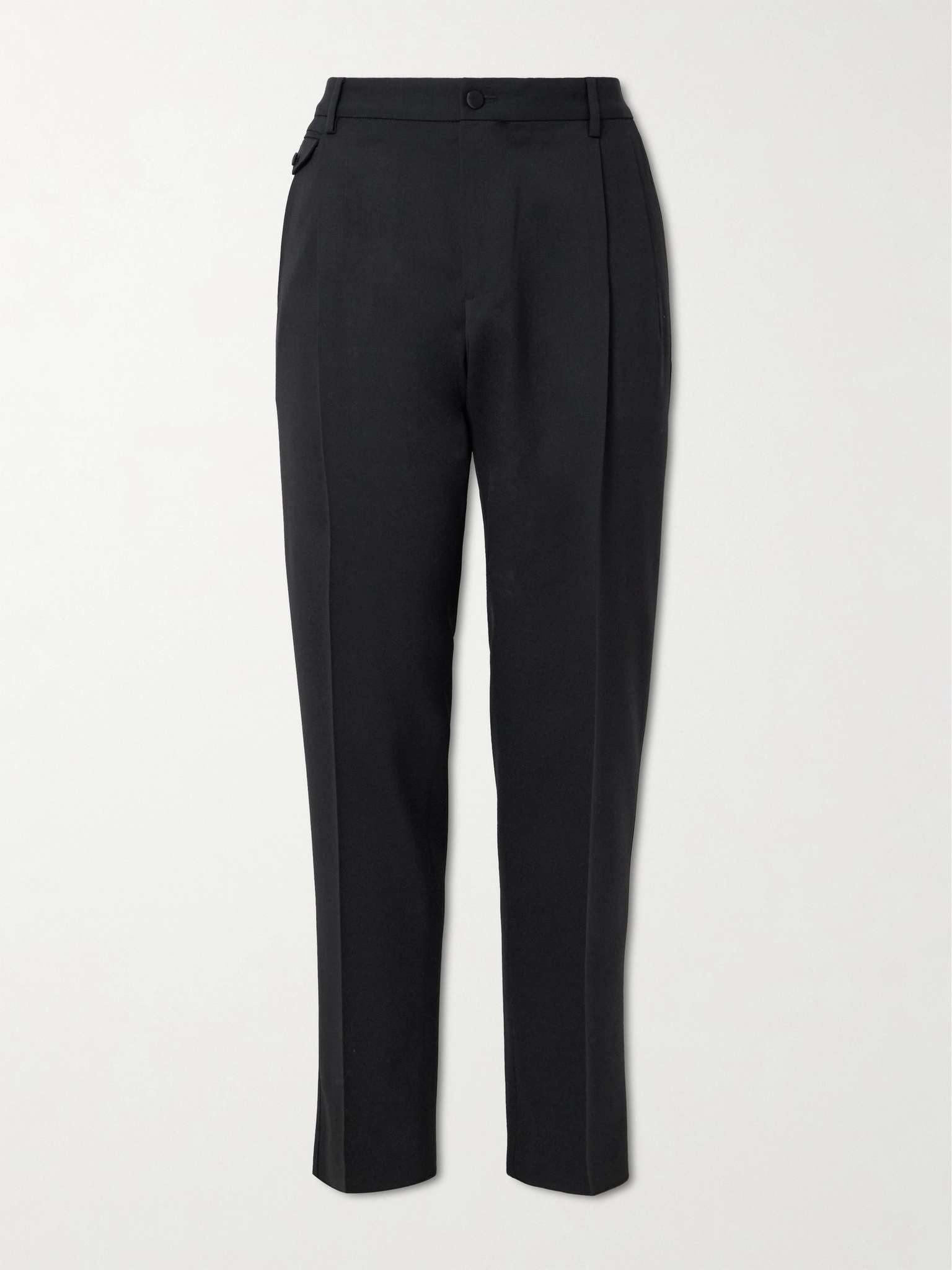 Straight-Leg Pleated Wool-Blend Twill Trousers - 1