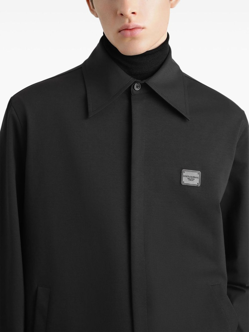logo-plaque shirt jacket 5