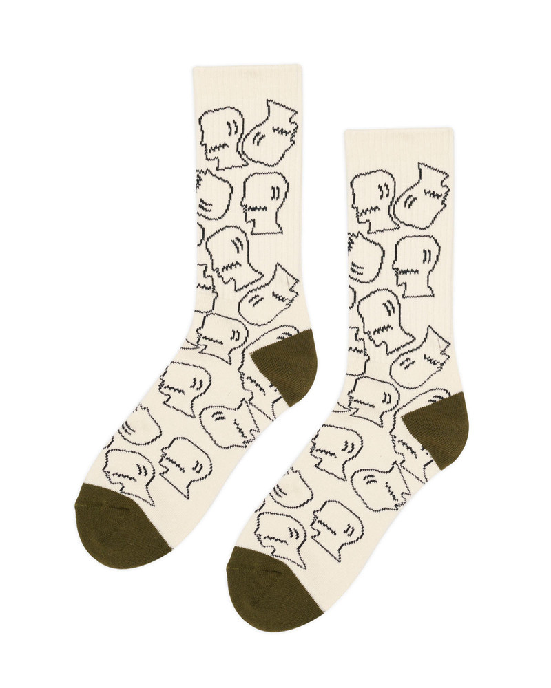 Logohead Crew Socks - Cream 1