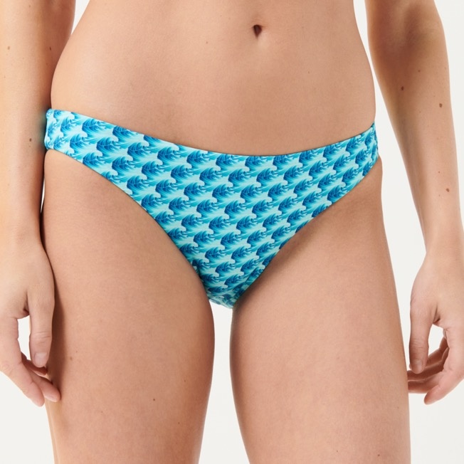 Women Bikini Bottom Midi Brief Micro Waves - 5