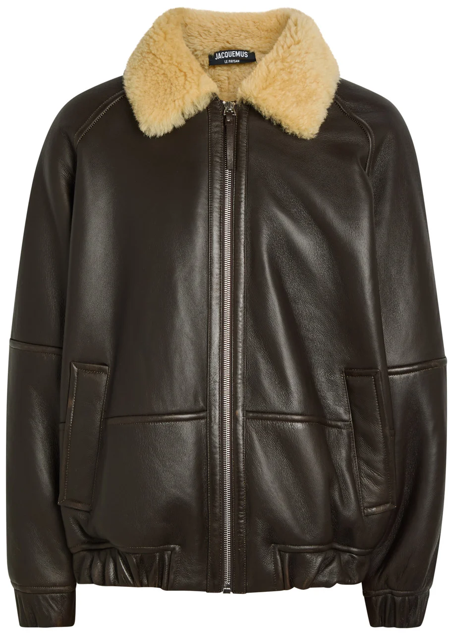 Jacquemus Le Bombardier Leather Bomber Jacket - 1