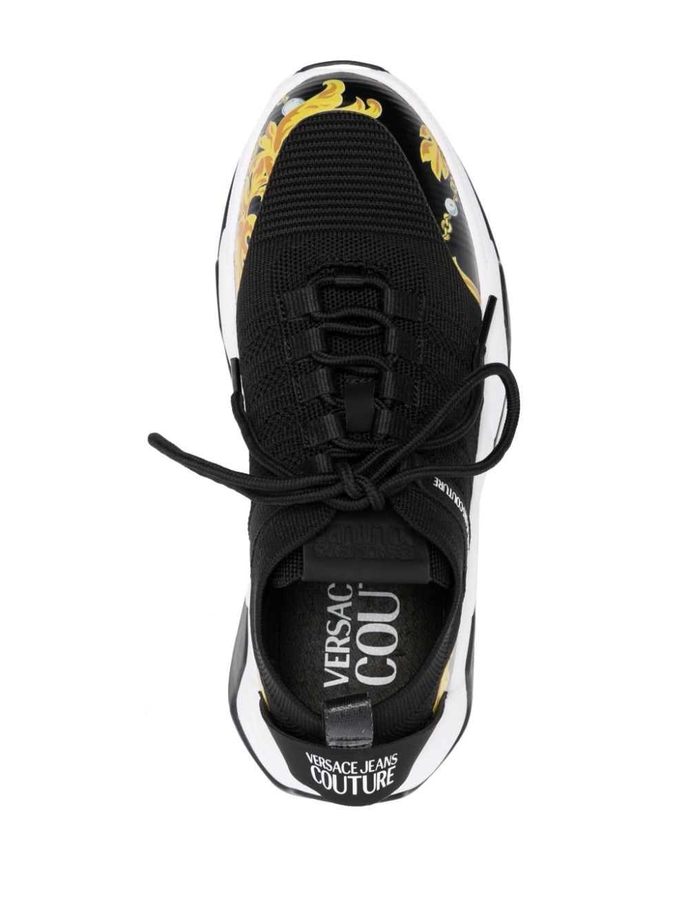 baroque-print leather sneakers - 4