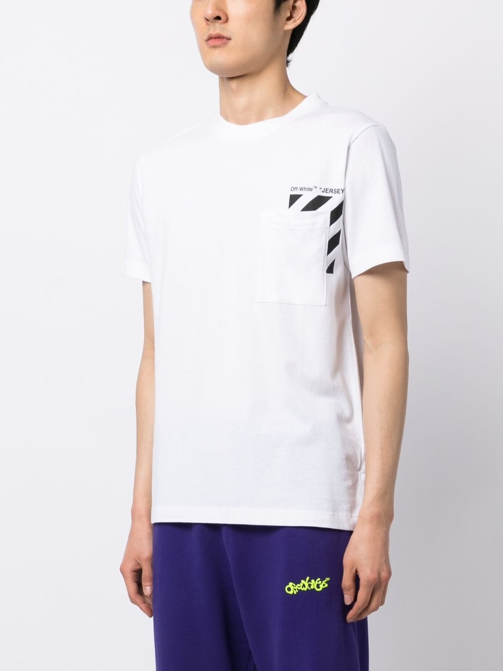 Diag-stripe cotton T-shirt - 3