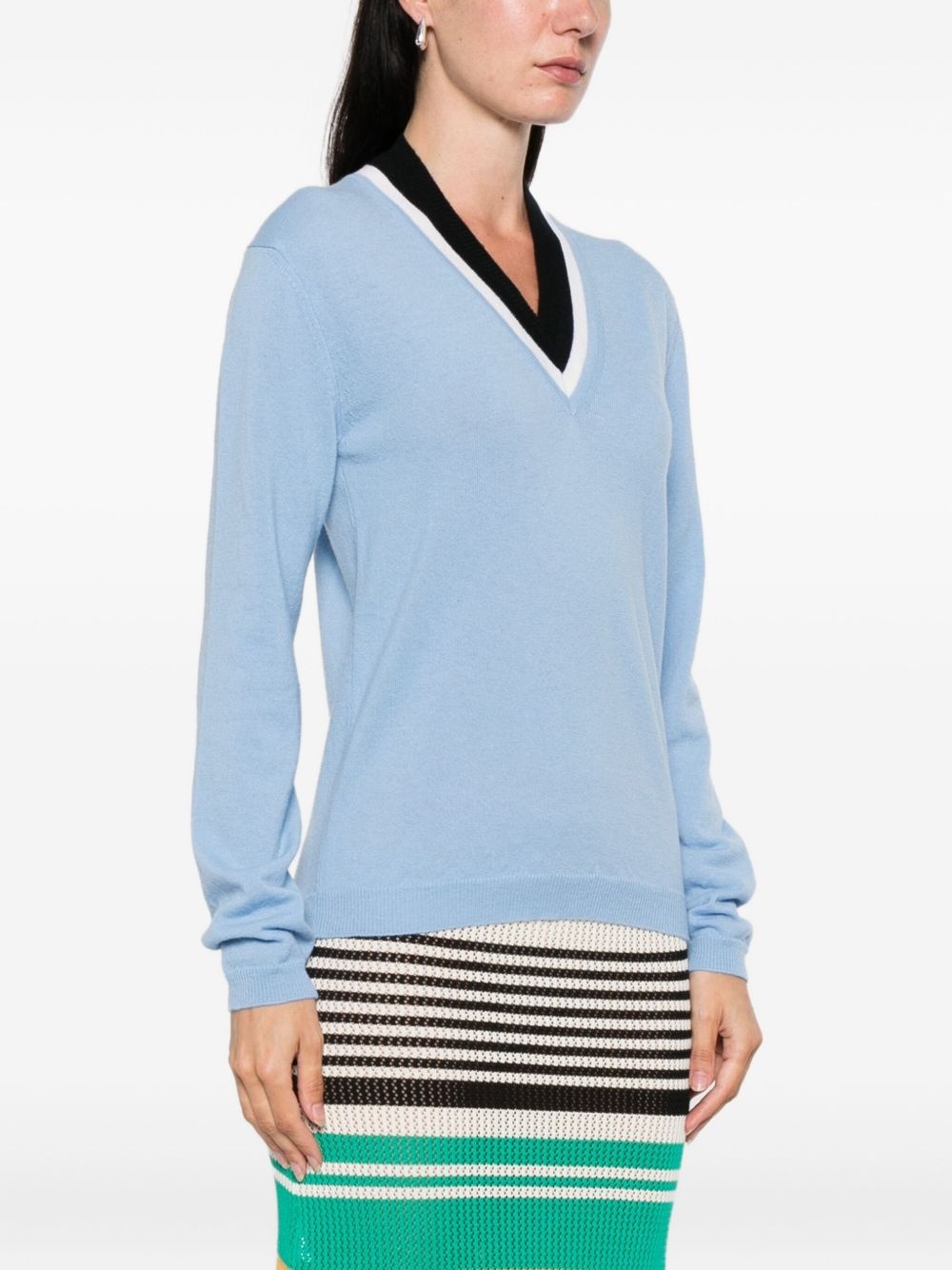 V-neck wool sweater - 3