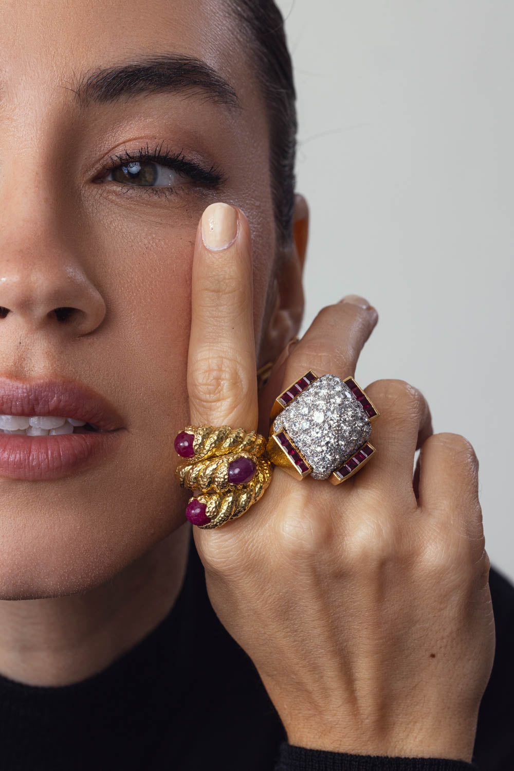 DAVID WEBB Ruby Triple Rope Ring | REVERSIBLE