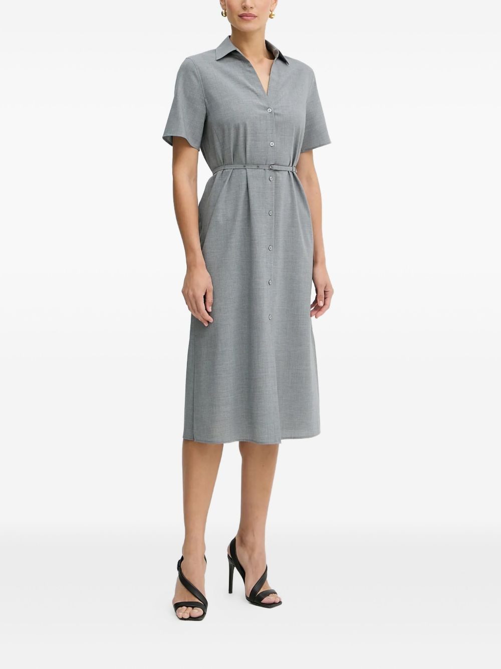 belted shirt dress - 2