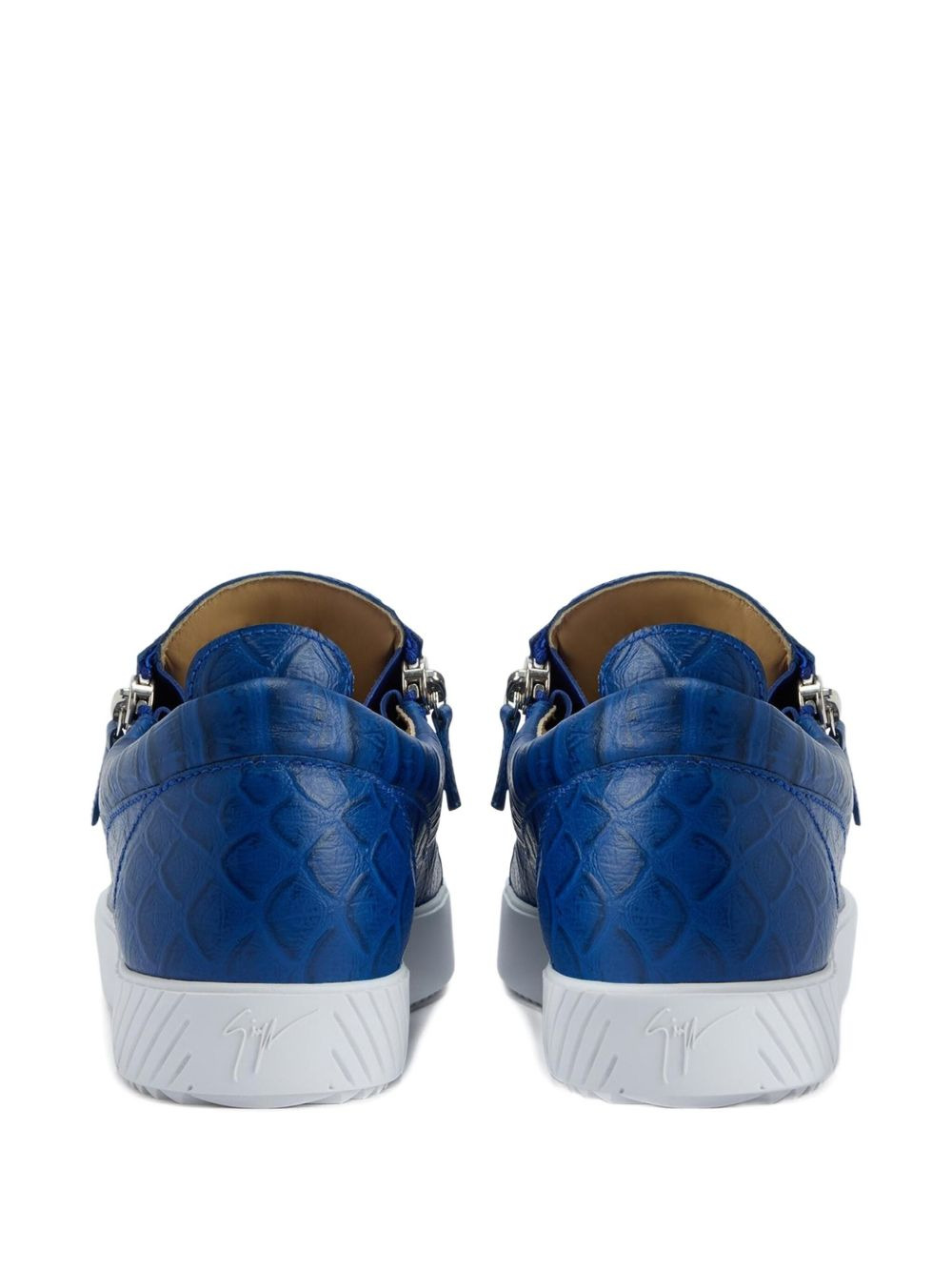 Frankie crocodile-effect zip sneakers - 3