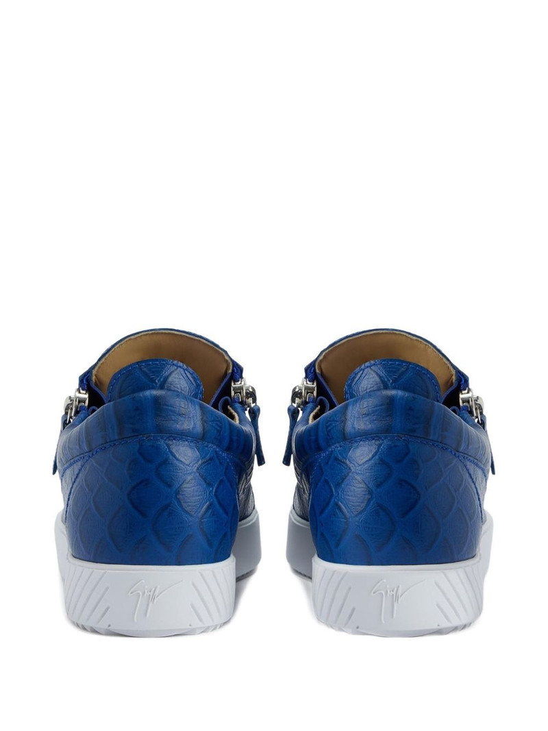 Frankie crocodile-effect zip sneakers 3