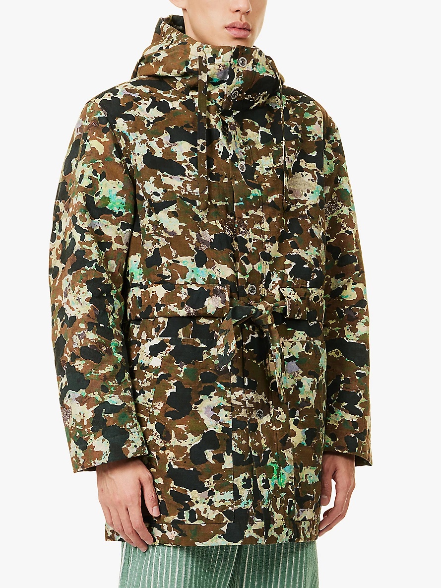 Camouflage-print hooded relaxed-fit cotton jacket - 3