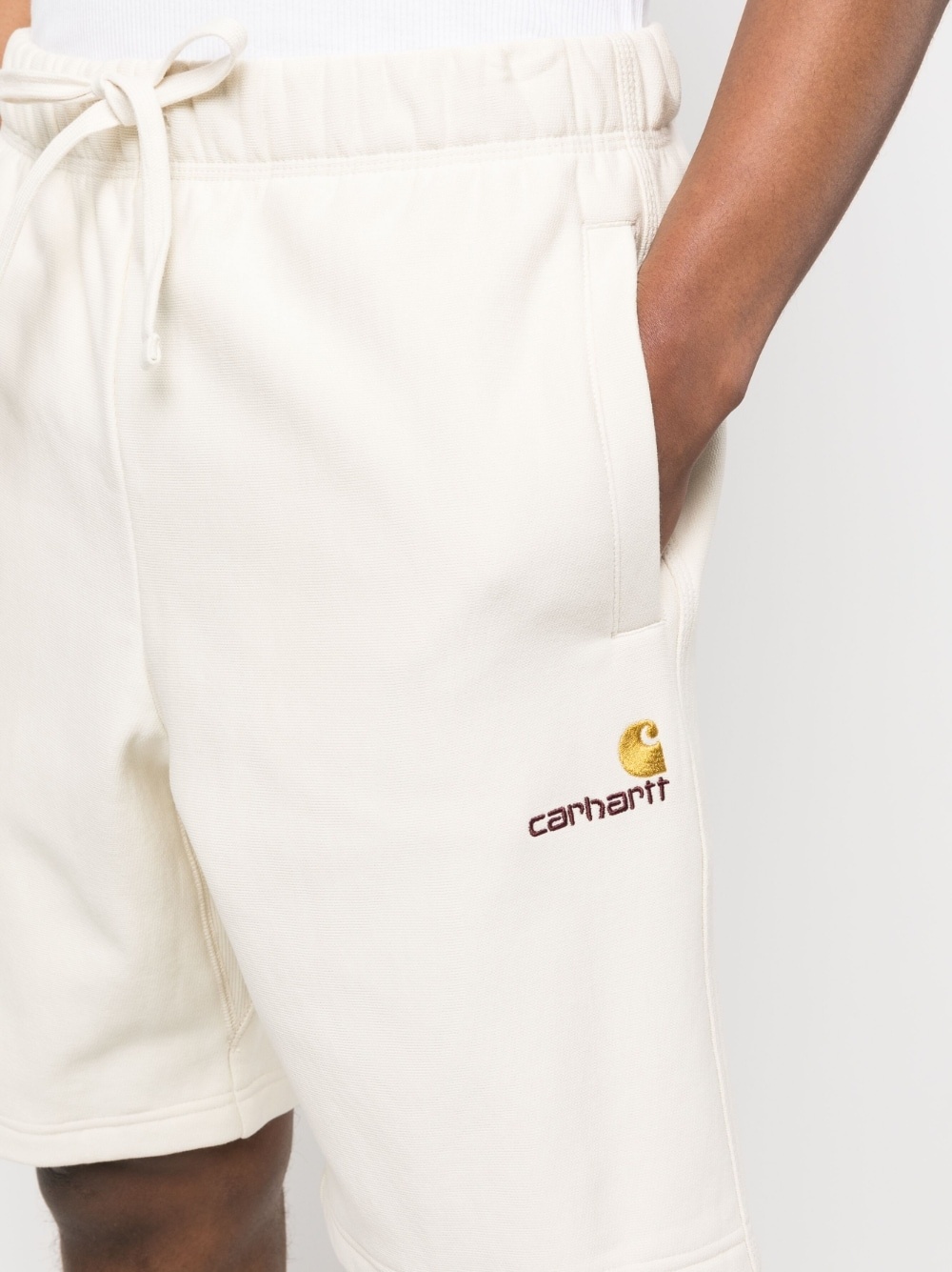 drawstring cotton-blend shorts - 5