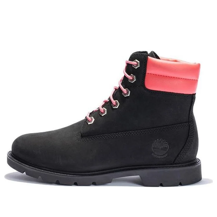 (WMNS) Timberland Linden Woods 6 Inch Waterproof Boots 'Black Nubuck with Pink' A44FA-001 - 1
