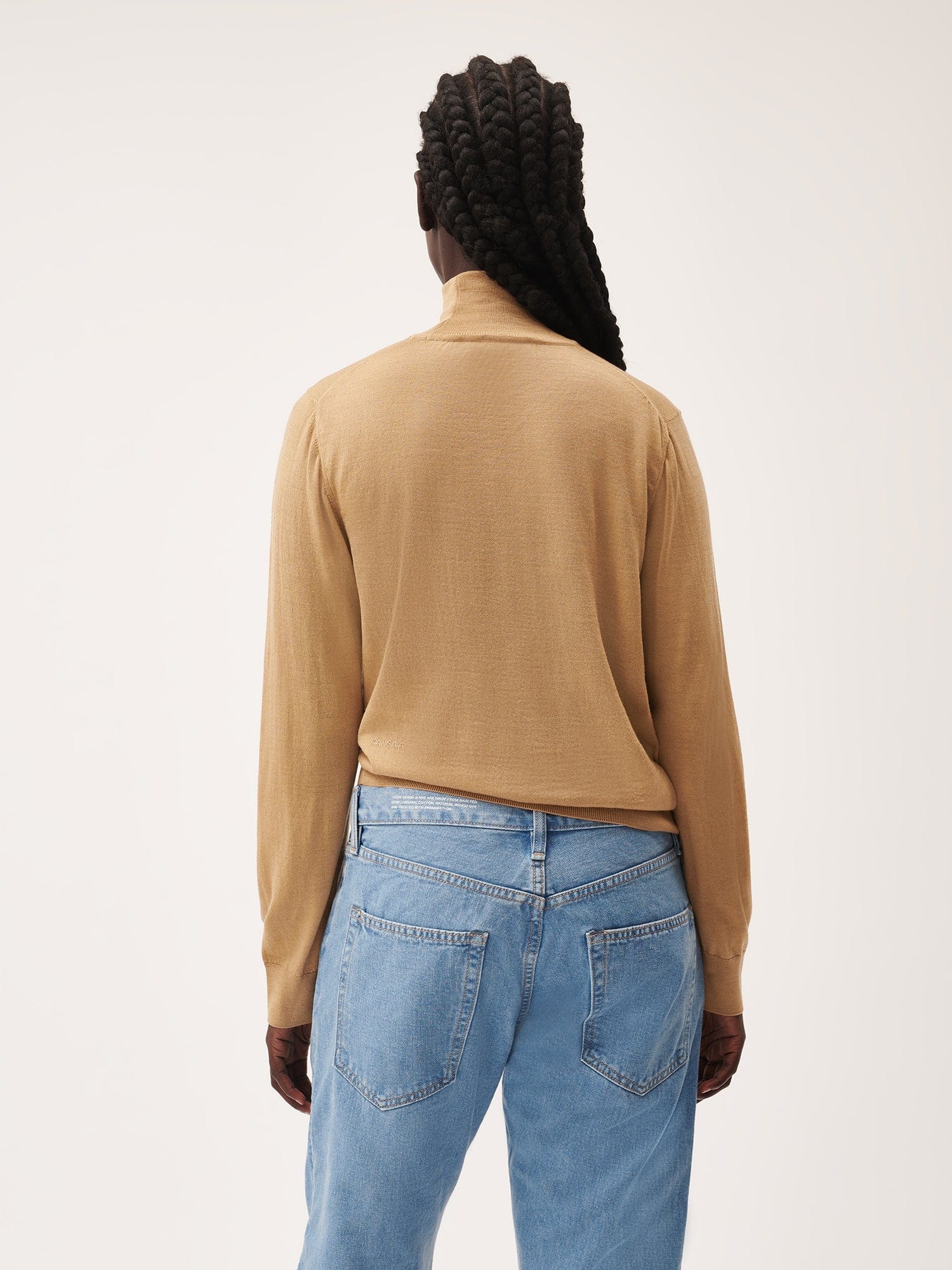 Women’s Regenerative Merino Wool Turtleneck Sweater - Camel - 3