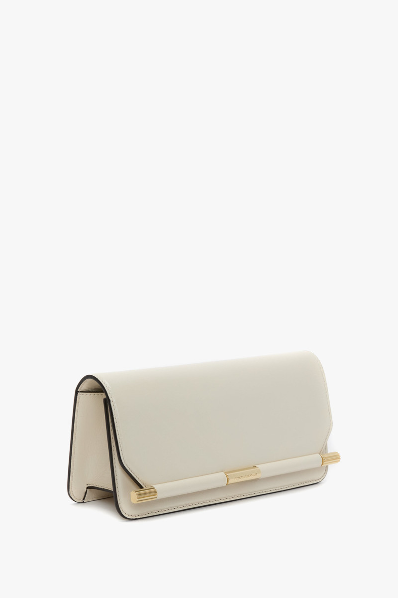 202 Clutch Bag In Ivory Distressed Leather 3