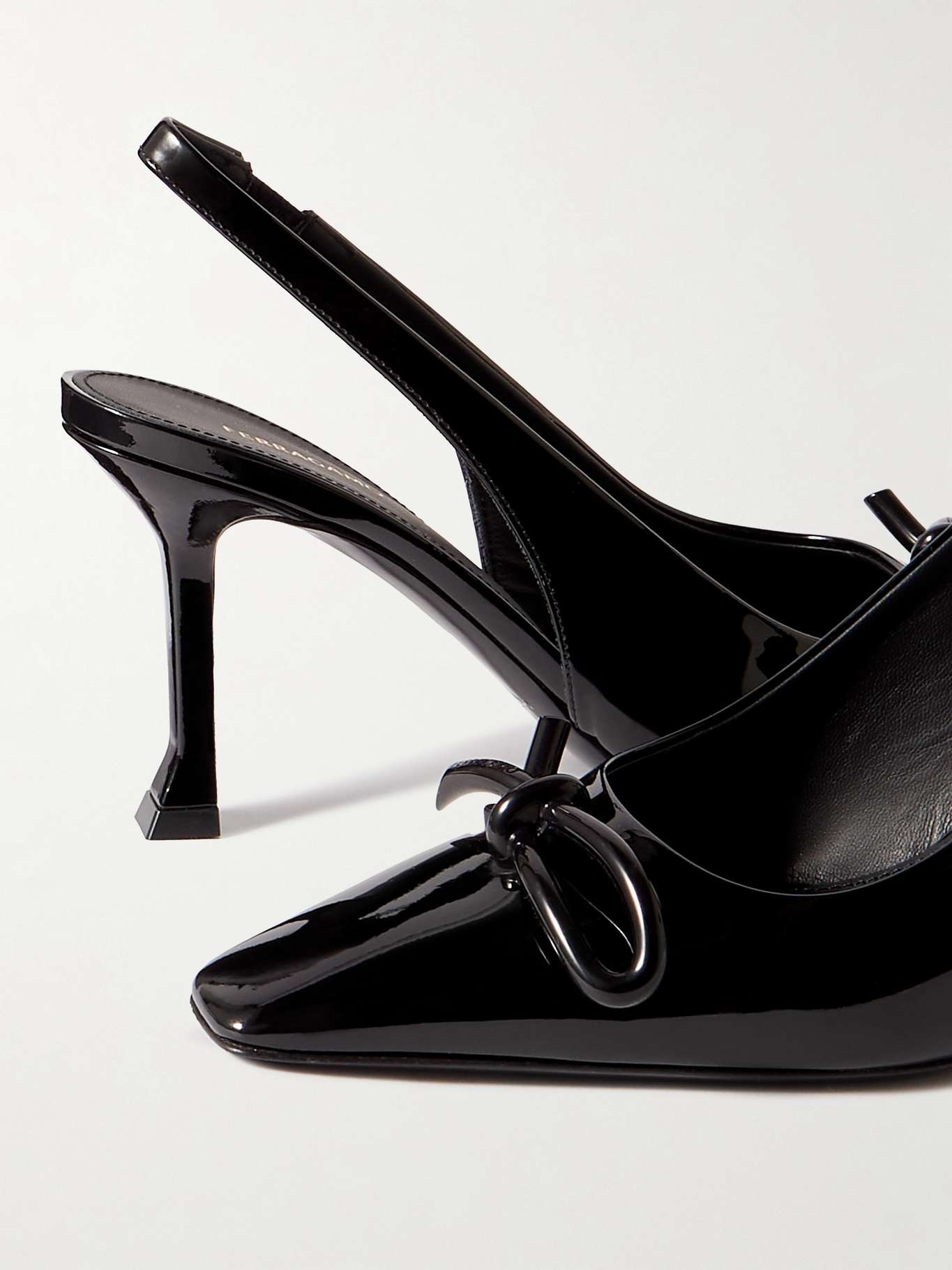 Arlene knotted patent-leather slingback pumps - 4