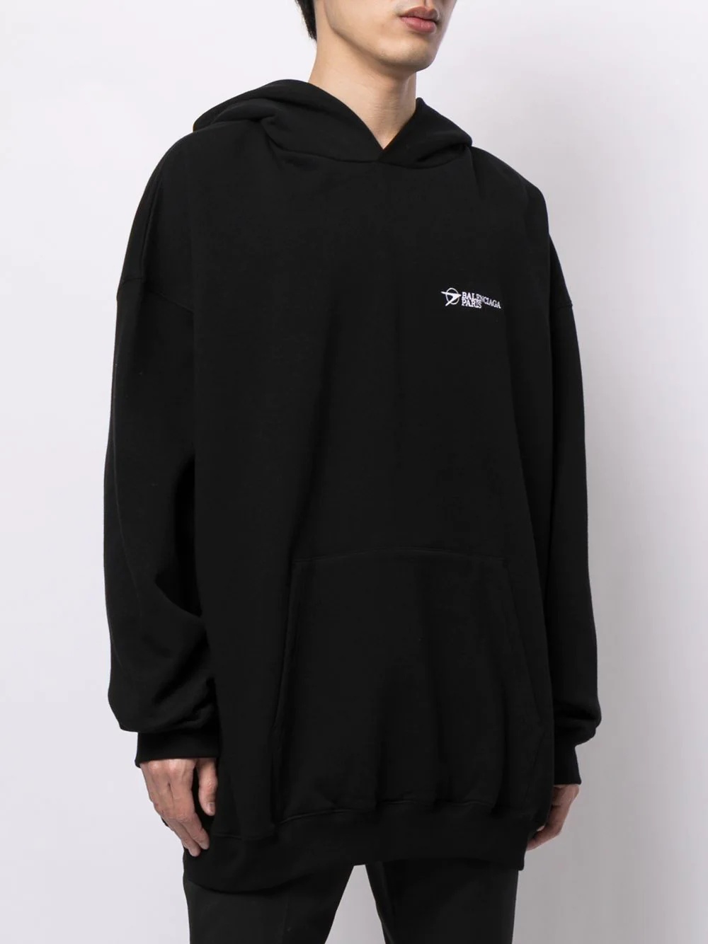 embroidered logo cotton hoodie - 3