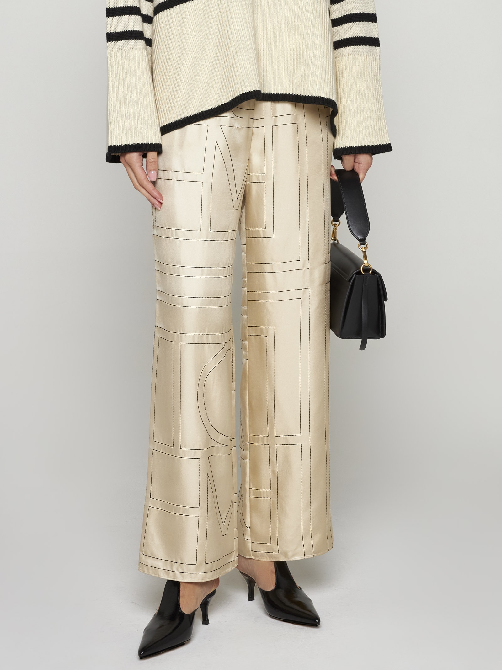 Monogran silk trousers - 2