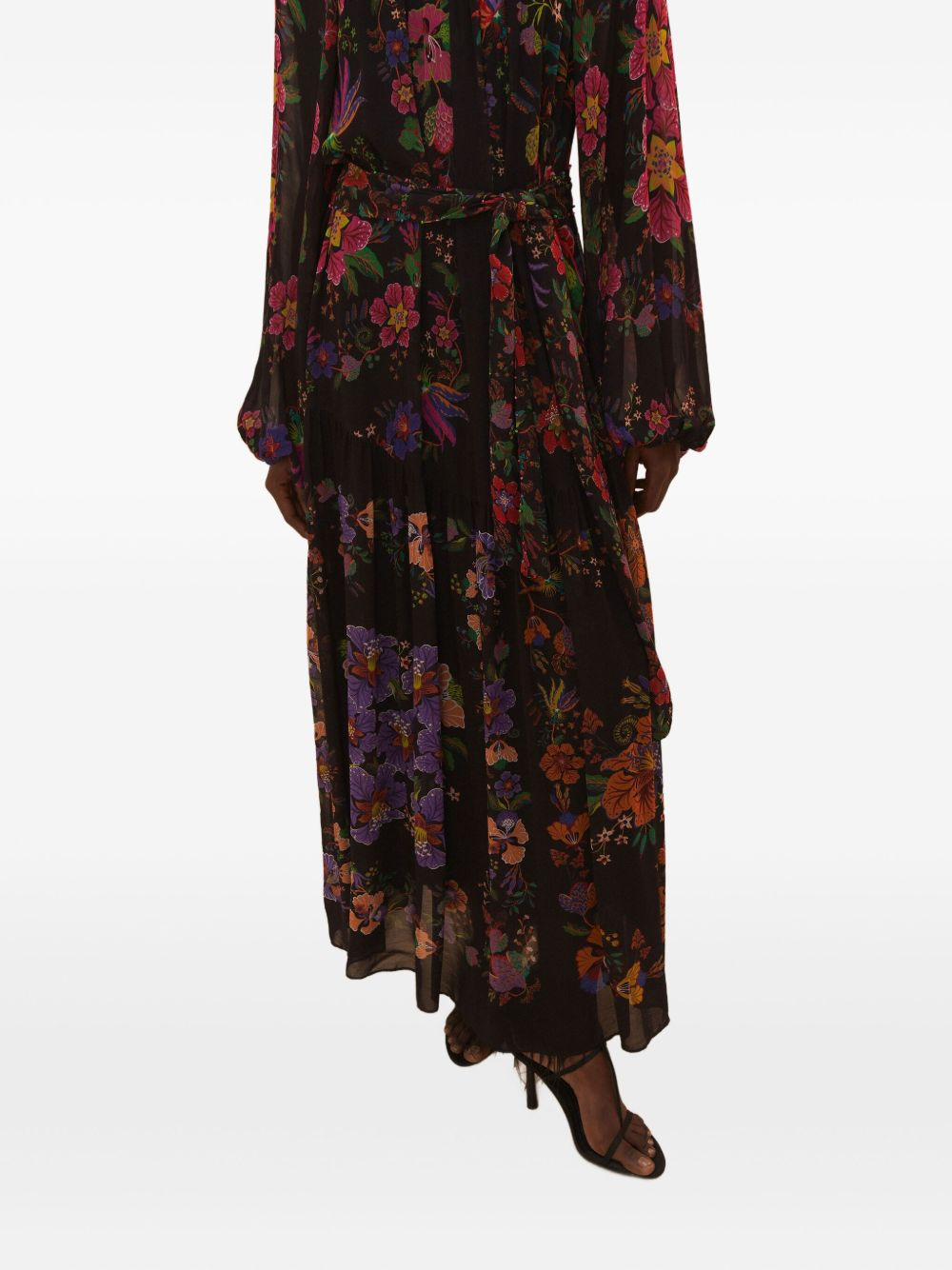 Floral Scarves high-neck maxi dress - 4