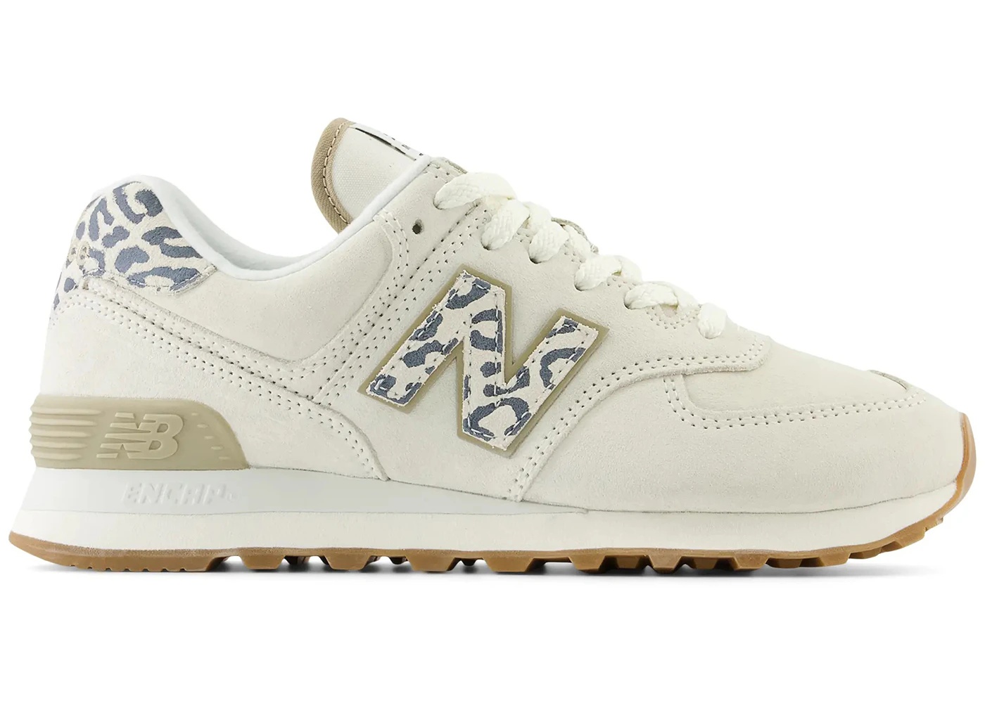 New Balance 574 Sea Salt Leopard Gum (Women's) - 1