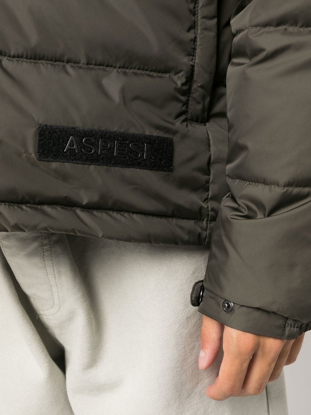 logo-patch down puffer jacket - 5