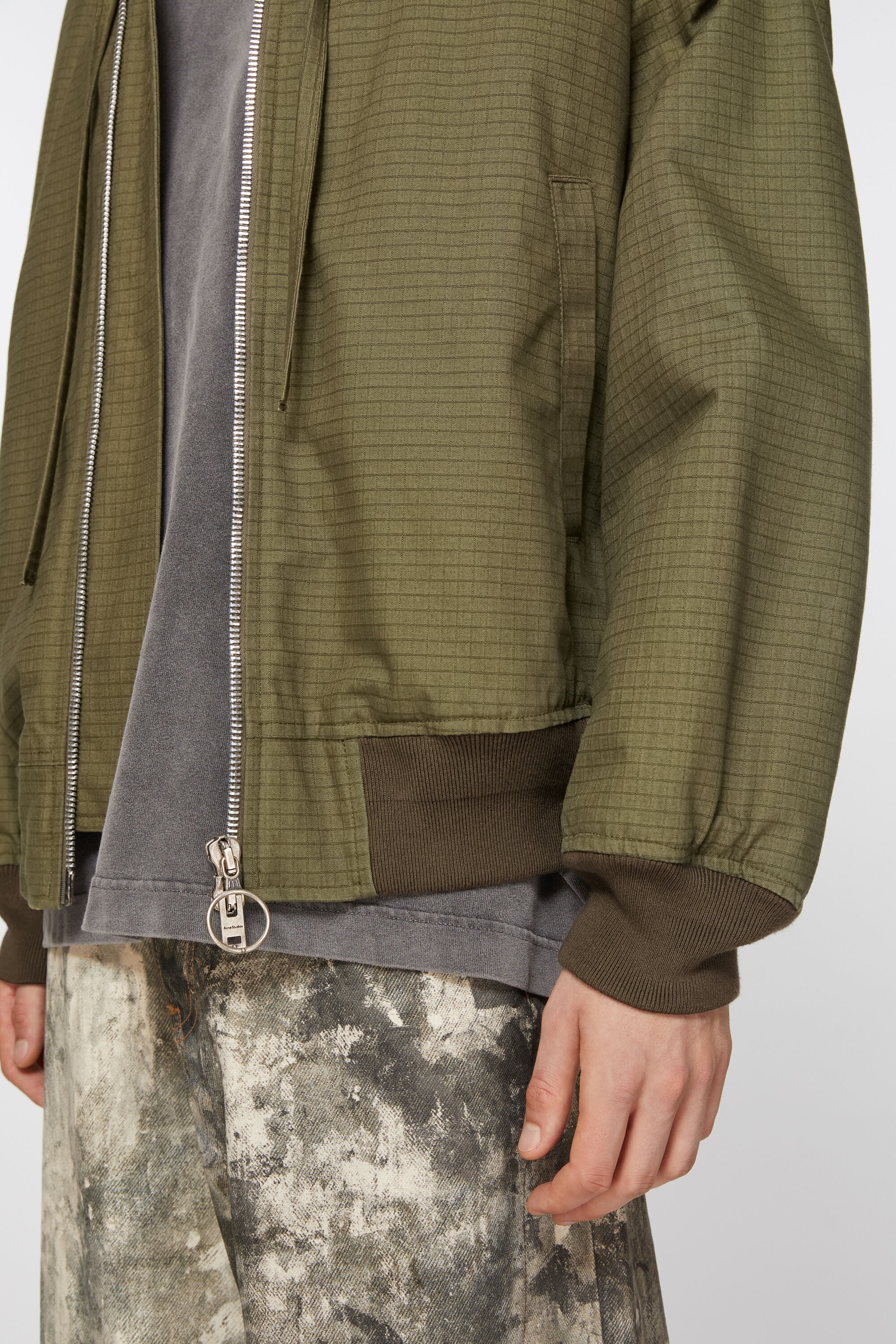 Ripstop padded jacket - Olive green - 5
