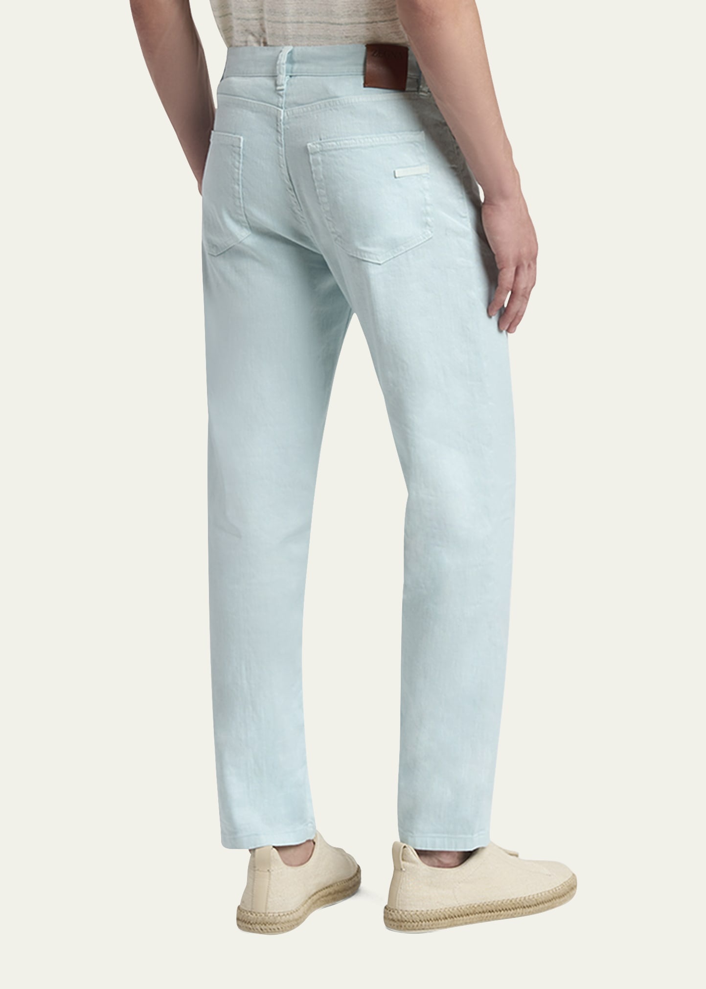 Men's Comfort Linen and Cotton Five-Pocket Pants - 3