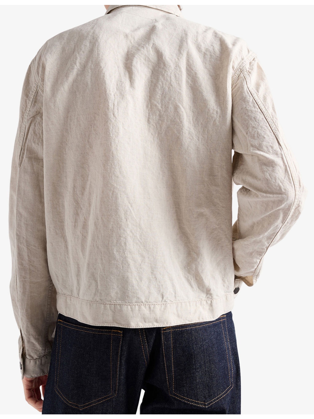 Brand-Plaque Washed Cotton and Linen-Blend Jacket - 3
