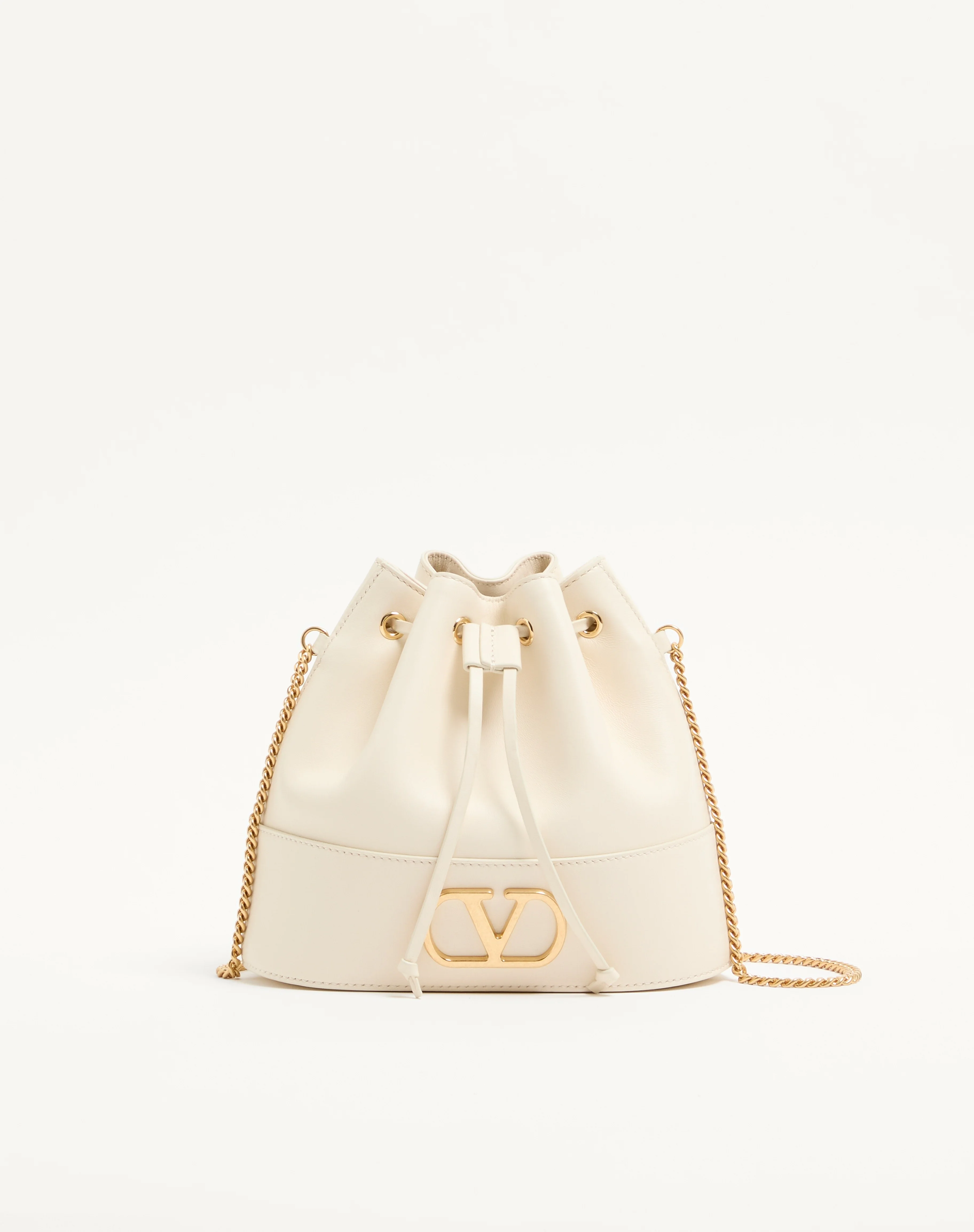 MINI VLOGO SIGNATURE BUCKET BAG IN NAPPA LEATHER - 1
