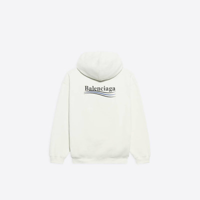 BALENCIAGA Men's Political Campaign Hoodie Medium Fit in White outlook