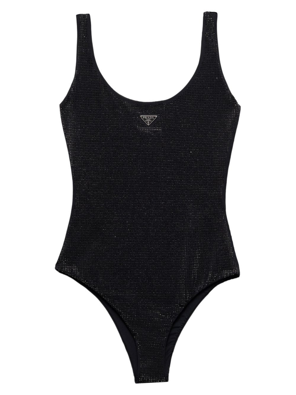 triangle-logo rhinestone-embellished swimsuit - 1