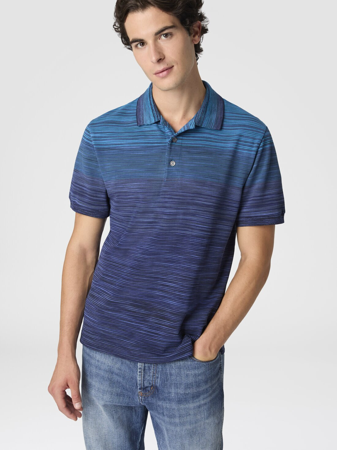 Short Sleeve Polo with Flame Knit - 4