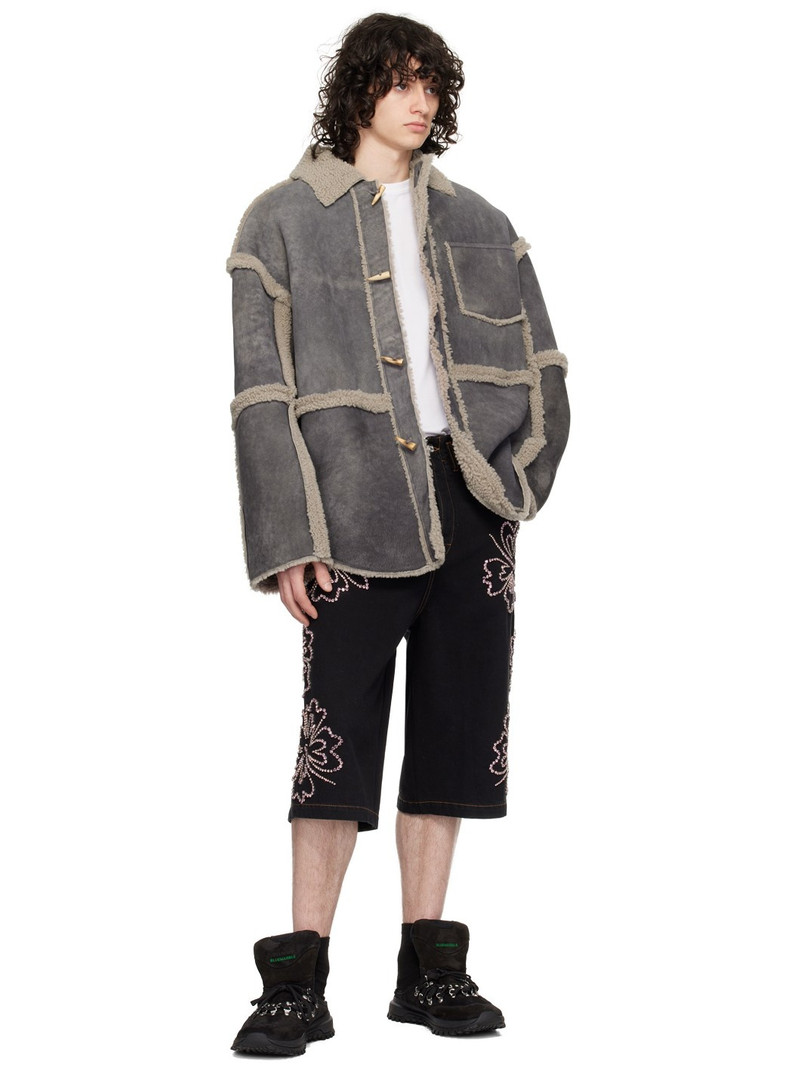 BLUEMARBLE Black Embroidered Denim Shorts outlook