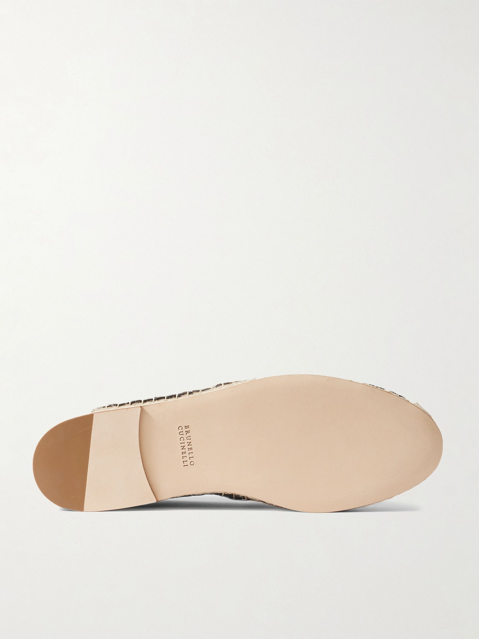 Leather-Trimmed Suede Espadrilles Brown - 3