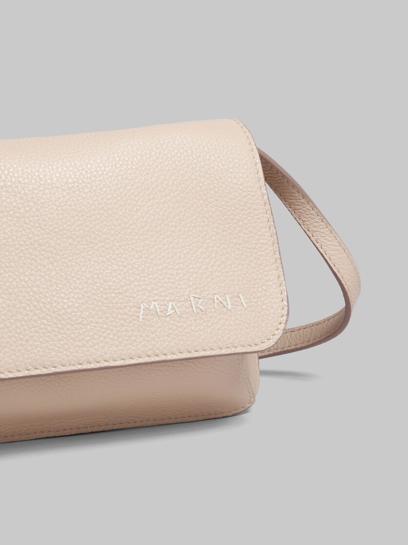 BEIGE LEATHER SHOULDER BAG WITH MARNI MENDING - 4