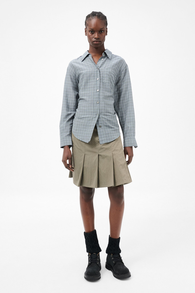 Our Legacy Apron Shirt Picnic Check Cotton Silk outlook