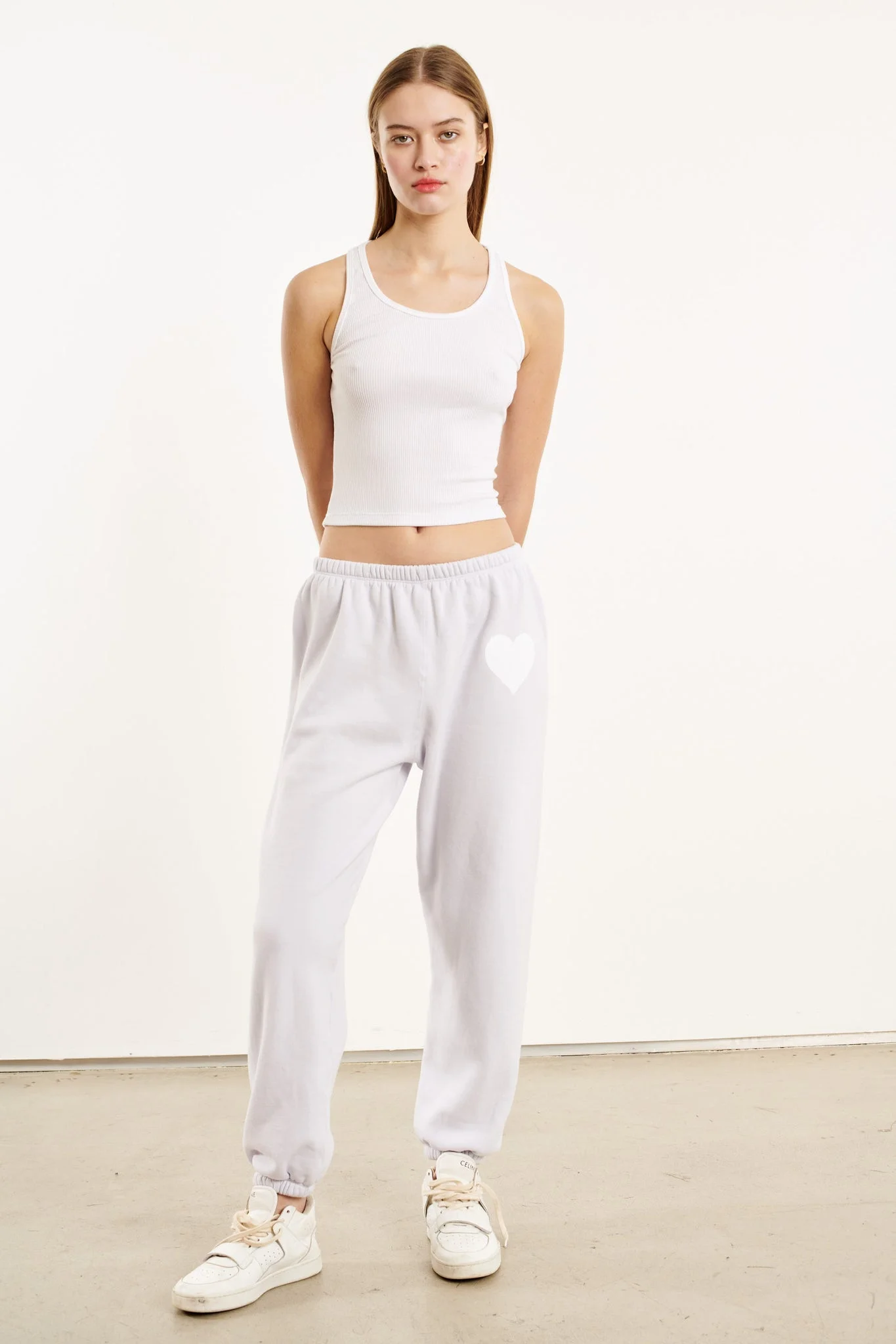 LILAC HEART SWEATPANTS - 1