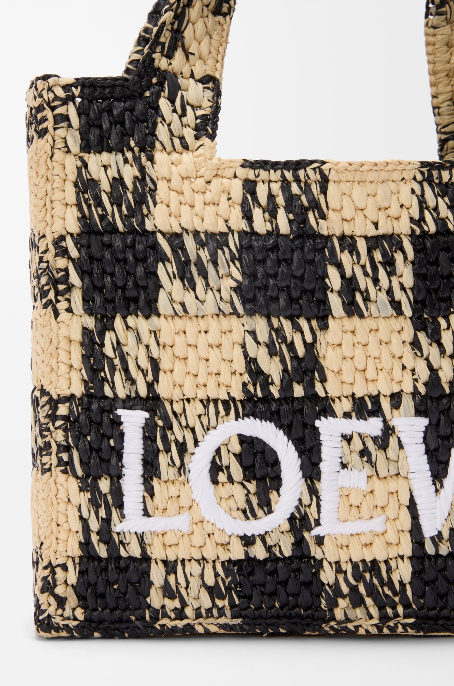 Mini LOEWE Font tote in raffia - 9