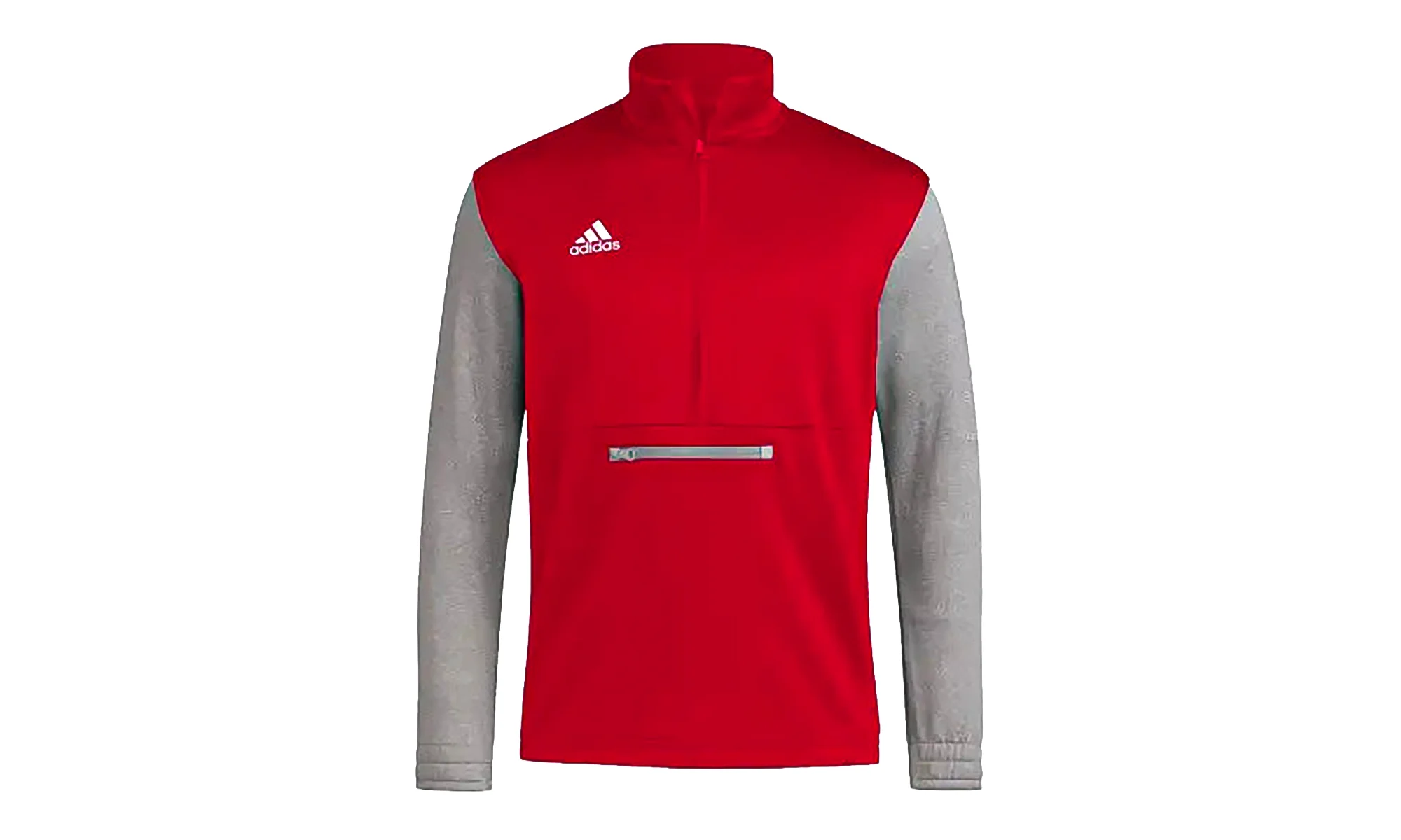 Team Issue Quarter-Zip Jacket "Team Power Red / Medium Grey Heather / White" HI3070 - 1
